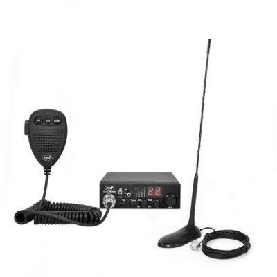 Kit Statie radio CB PNI ESCORT HP 8000L ASQ + Antena CB PNI Extra 45 cu magnet
