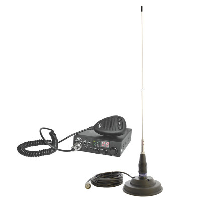 Kit Statie radio CB PNI Escort HP 8000L ASQ + Antena CB PNI ML160 cu magnet