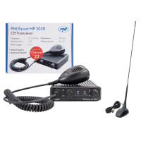 Pachet statie radio CB PNI HP 2020 ASQ, , 4W, 12V si antena CB PNI Extra 48 cu magnet inclus, 45cm, SWR 1.0