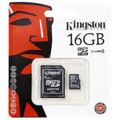 Card de memorie microSDHC  kINGSTONE 16GB  cu adaptor SD